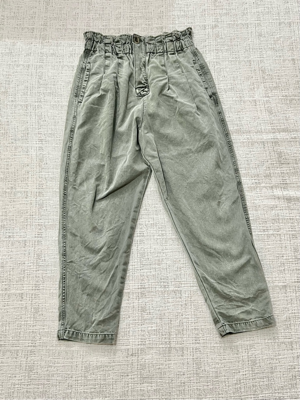 Free People Olive Drawstring Paperbag Joggers